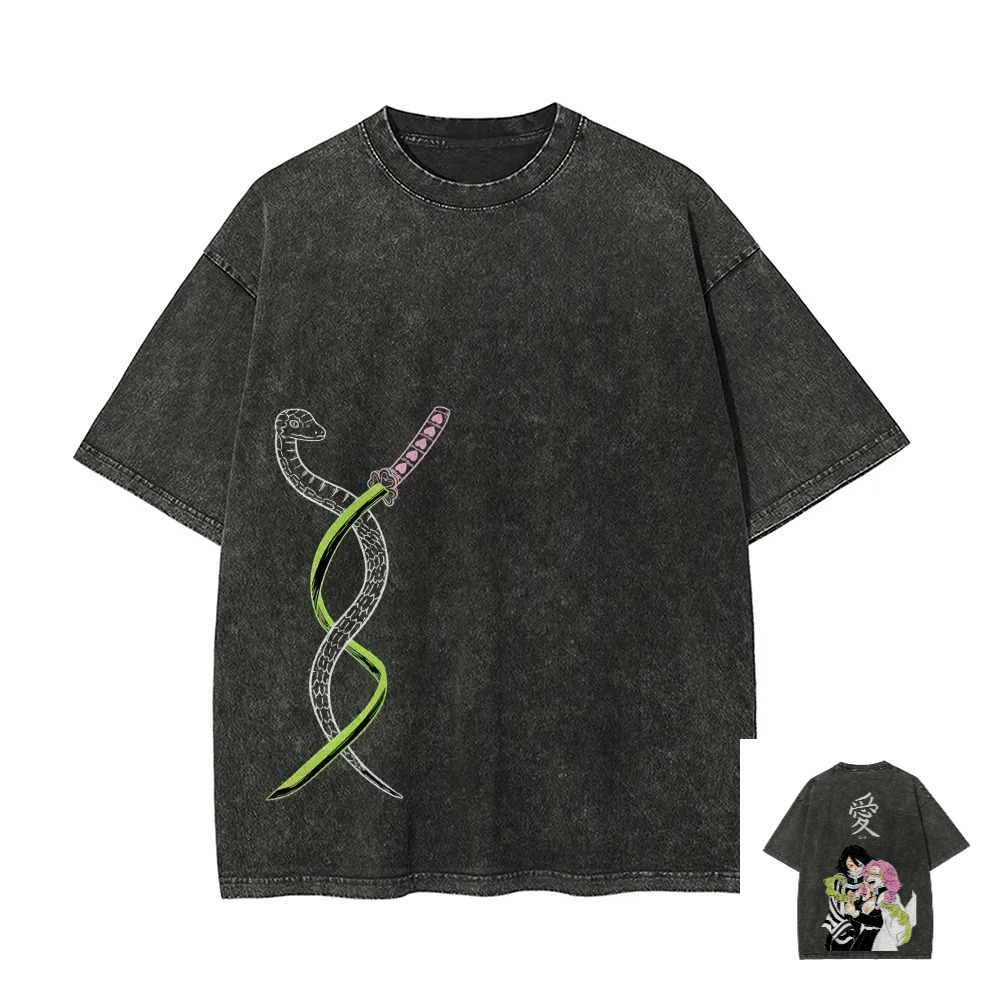 Kimetsu No Yaiba Washed T-Shir - Anime Merchandise Shop recension och pris