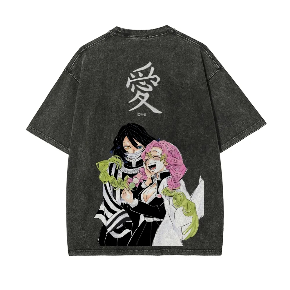 Kimetsu No Yaiba Washed T-Shir - Anime Merchandise Shop recension och pris