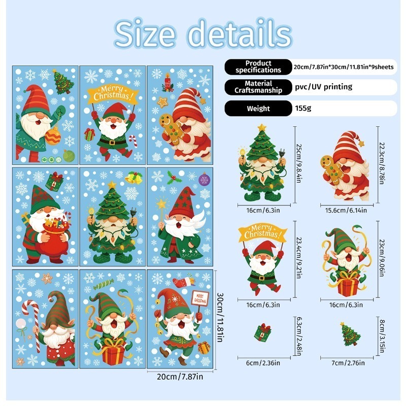 9 sheets/set of Santa Claus el - Sticker Sheet Set recension och pris
